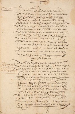 Lot 275 - Spanish Lawsuit. A manuscript document concerning an ongoing lawsuit..., 1588