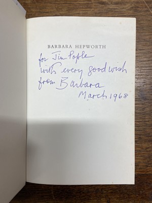 Lot 342 - Hammacher (A.M). Barbara Hepworth, presentation copy, 1st edition, London: Thames and Hudson, 1968