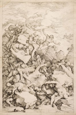 Lot 215 - Rosa, Salvator. The Fall of the Giants and The Rescue of Oedipus, etchings with drypoint, 1663