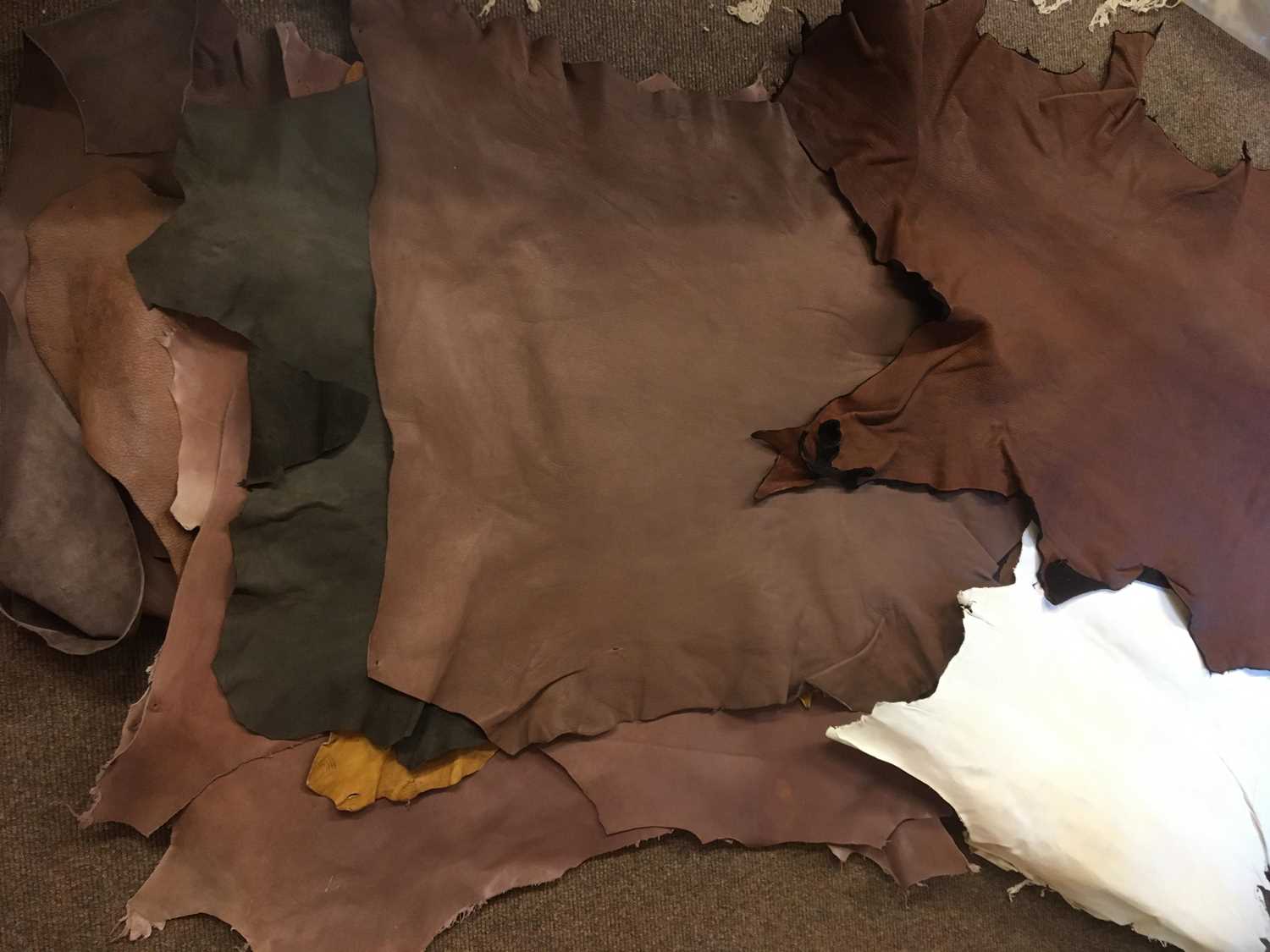 Lot 507 Leather. A selection of goatskin and calf