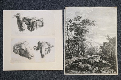 Lot 205 - Dutch School. 17th century etchings by Dujardin, Potter, Both, Berchem and De Bye