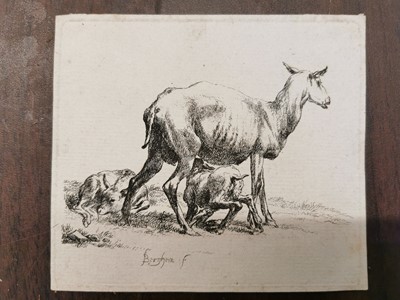 Lot 205 - Dutch School. 17th century etchings by Dujardin, Potter, Both, Berchem and De Bye