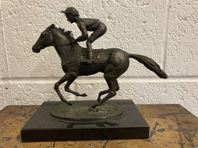 Lot 21 - Cornell (David). Champion Finish, bronze figure modelled as jockey