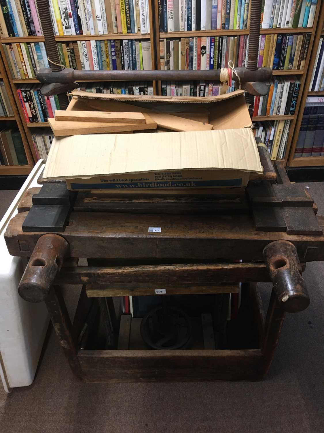 Lot 474 - Book press & Laying press. A book press by Dryad of Leicester