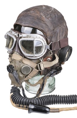 Lot 46 - Flying Helmet. A WWII RAF C type wired flying helmet worn by 'Mallard'