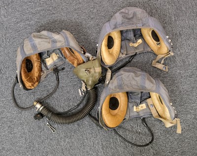 Lot 50 - Flying Helmets. Three Post WWII RAF G type flying helmets