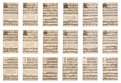 Lot 521 - Musical playing cards. Songs with flute accompaniment, [London], between 1724-1745