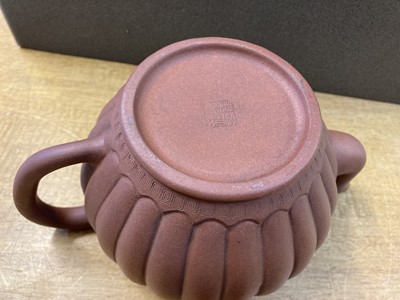 Lot 44 - Yixing Ware. Three 20th century Chinese Yixing zisha teapots