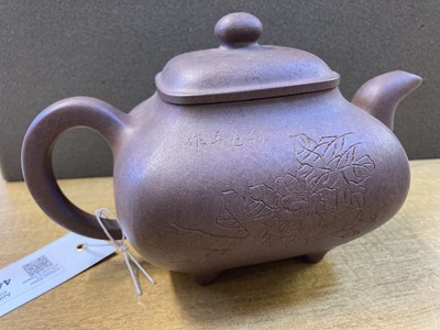 Lot 44 - Yixing Ware. Three 20th century Chinese Yixing zisha teapots