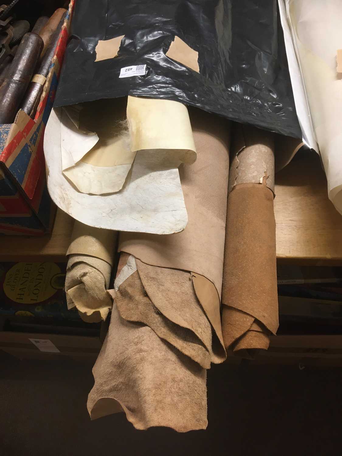 Lot 482 Leather. A selection of calf skin and