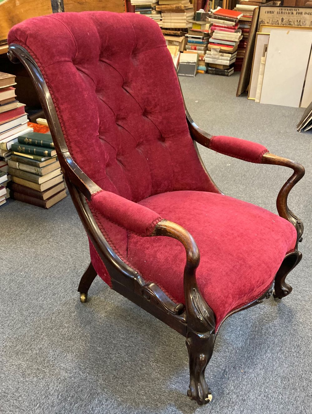 Lot 111 Salon Chair. A Victorian salon chair