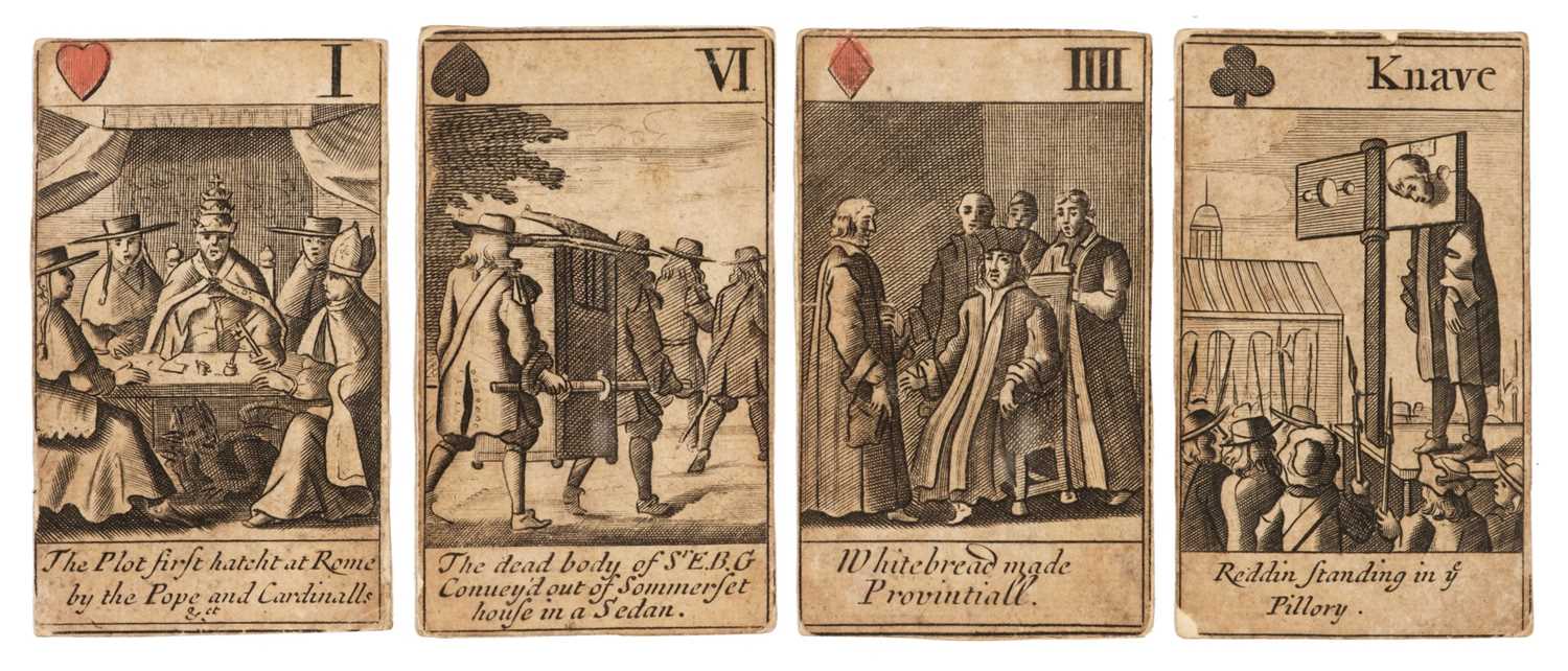 Lot 327 - Popish Plot. Horrid Popish Plot playing cards, 1678-circa 1704