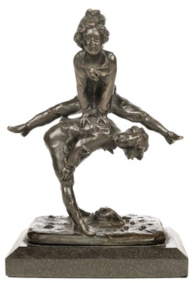Lot 16 - After Barye (Alfred, 1838-1882). Leapfrog, a bronze sculpture