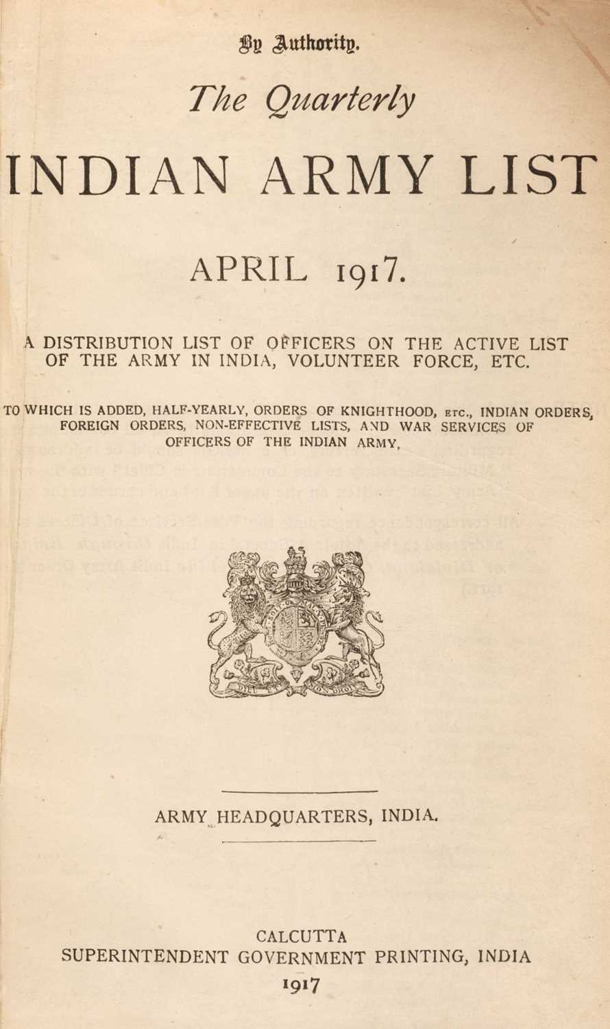 Lot 132 Army Lists The Quarterly Army List In lot-132-army-lists-the-quarterly-army-list-in
