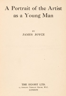 Lot 918 - Joyce (James). A Portrait of the Artist as a Young Man, 1918