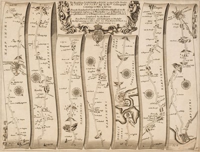 Lot 166 - Ogilby (John). Four road maps, circa 1676