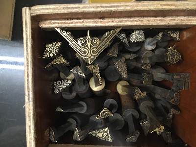 Lot 446 - Decorative finishing tools. 33 brass decorative finishing tools