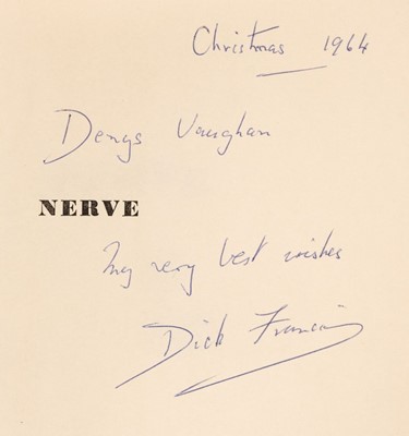 Lot 877 - Francis (Dick). Nerve, 1st U.S. edition, New York: Harper & Row, 1964, author's presentation copy