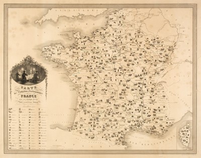 Lot 212 - France. Antoine (Louis), Carte des Productions Gastronomiques de la France..., circa 1860