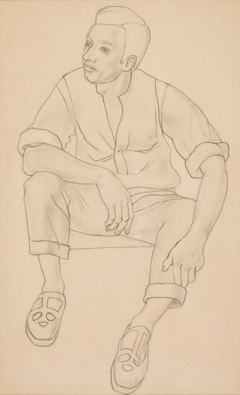 Lot 426 - Minter (Muriel, 1897-1983). Drawing of a seated man