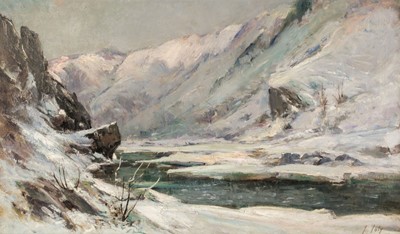 Lot 284 - Joly (Jules, 1820-?). Mountain River Valley in Winter