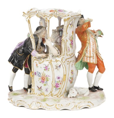 Lot 78 - Meissen Style Porcelain. A Meissen style porcelain figural group and other items