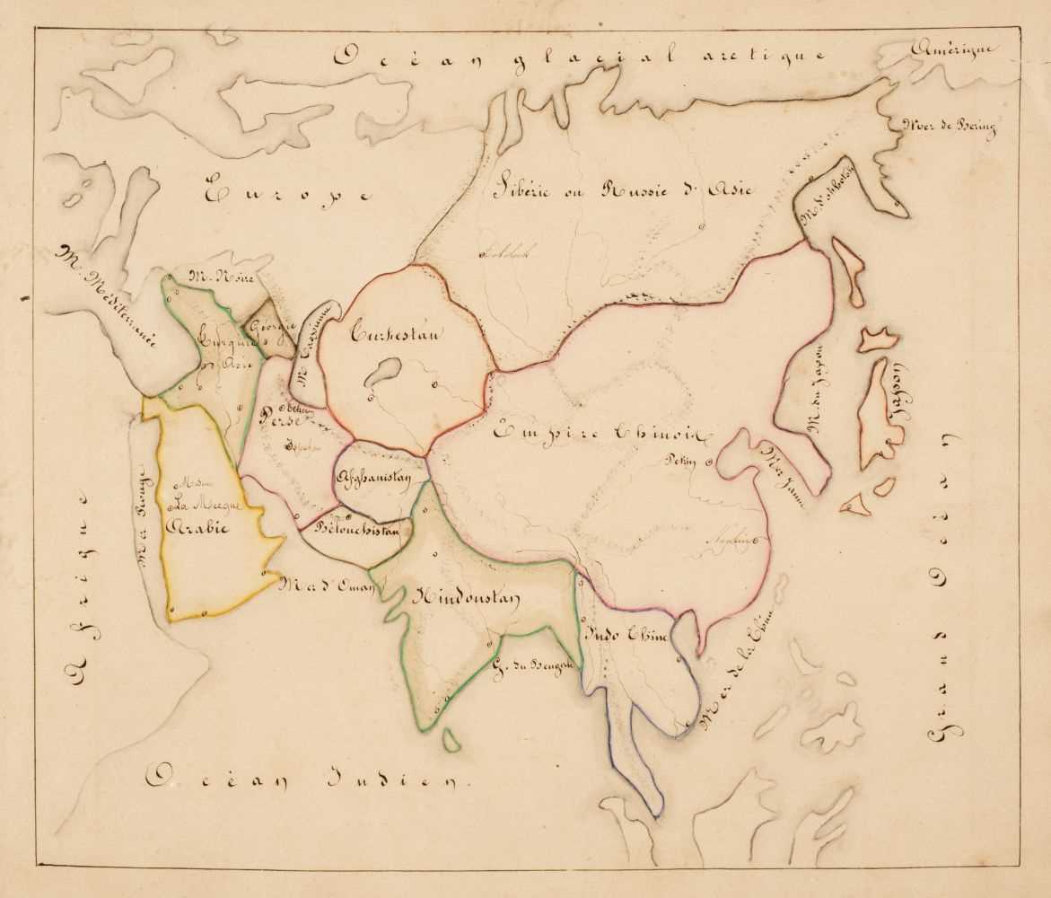 Lot 6 - Delettre (Marie). Manuscript Atlas, circa 1850