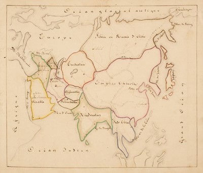 Lot 6 - Delettre (Marie). Manuscript Atlas, circa 1850