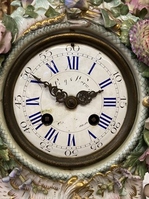 Lot 80 - Meissen Clock. A Meissen porcelain mantel clock circa 1890
