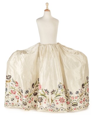 Lot 151 - Clothing. Embroidered skirt for a Robe à la Française, British, circa 1730-40