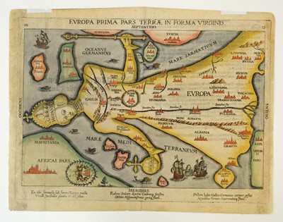 Lot 128 - Europe. Bunting (Heinrich), Europa Prima pars Terrae in Forma Virginis, 1581