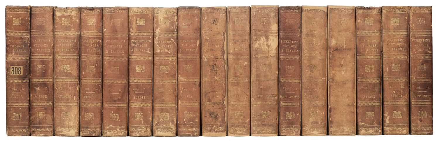 Lot 25 - Pinkerton (John). Voyages and Travels, 17 volumes, 1808-14