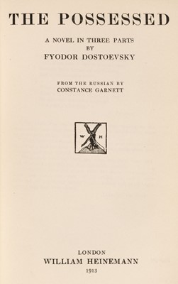 Lot 358 - Dostoevsky (Fyodor). The Possessed. A Novel in Three Parts, from the Russian by Constance Garnett