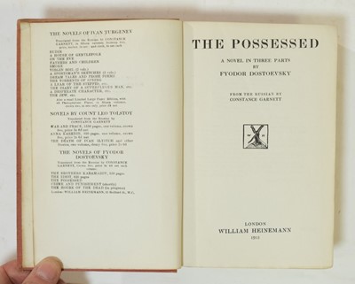 Lot 358 - Dostoevsky (Fyodor). The Possessed. A Novel in Three Parts, from the Russian by Constance Garnett