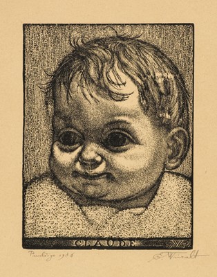 Lot 384 - Wiiralt (Eduard, 1898-1954). Claude, 1936, etching