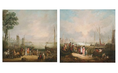 Lot 265 - Simons (A. A., 18th century). Two Views of Antwerp and Port, 1788, a pair of oils on canvas