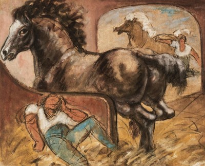 Lot 422 - Martinie (Berthe, 1883-1958). Breaking In, watercolour and black ink