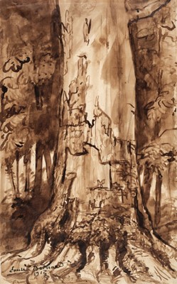 Lot 416 - Bernard (Emile Henri, 1868-1941). Study of a Tree in a Forest, 1913