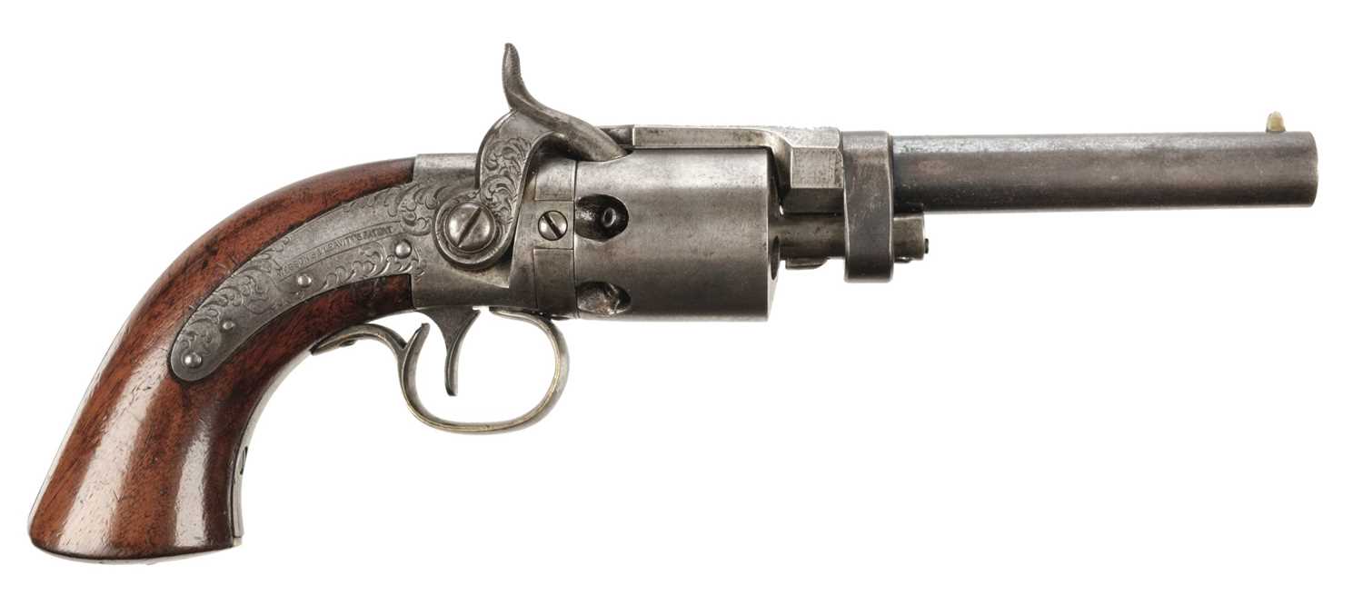 Lot 346 - Revolver. A 19th century American transitional 6-shot revolver by Massachusetts Arms Company