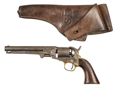 Lot 341 - Revolver. A 19th century American 5-shot revolver, matching serial numbers 58195 (throughout)