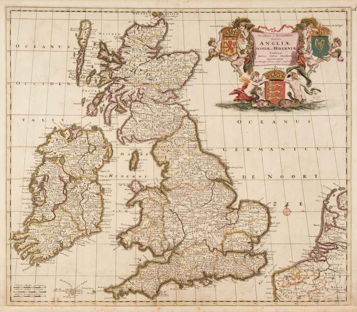 Lot 103 - British Isles. Danckerts (Justus). Novissima et Accuratissima Totius Angliae Scotiae..., 1690