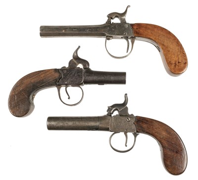 Lot 337 - Pistol. Three 19th century percussion pocket pistols
