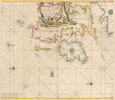 Lot 109 - British Isles. Van Keulen (Johannes), Paskaart van 't Canaal Engelandt Schotlandt en Yrland, 1708