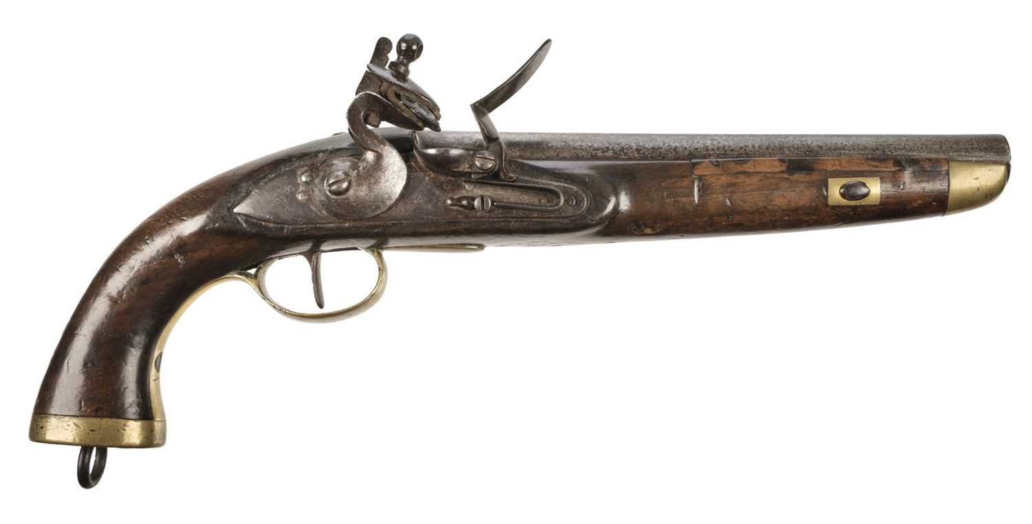 Lot 333 - Pistol. An early 19th century English flintlock cavalry pistol