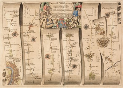 Lot 167 - Ogilby (John). The Road from London to Aberistwith..., 3 sheets, [1675 or later]