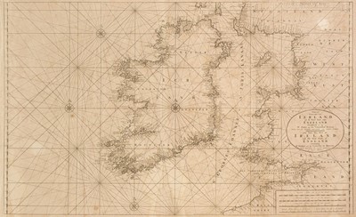 Lot 179 - Sea Chart. Van Keulen (Gerald), Nieuwe Paskaart van Ierland en de West Kust van Engeland, 1735