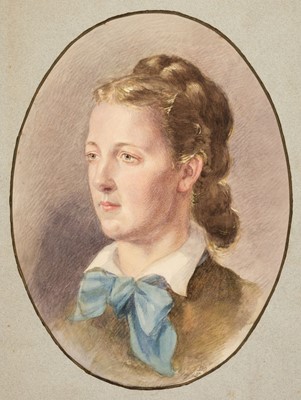 Lot 323 - Millais (John Everett, 1829-1896). Portrait of Effie Gray James née Millais, 1875