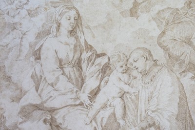 Lot 242 - Circle of Carlo Maratta (1625-1713). Vision of Saint Stanislaus Kostka, pen and brown ink