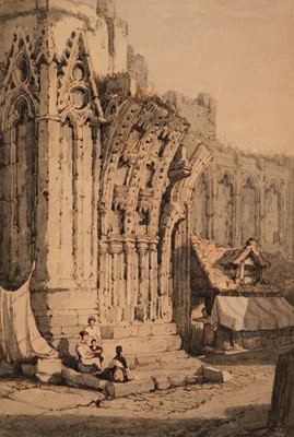 Lot 309 - Prout (Samuel, 1783-1852). Figures by a Ruined Abbey