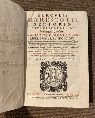 Lot 282 - Alciati (Andre et al). Decretum gratiani, emendatum, et notationibus illustratum, 2 volumes, 1615